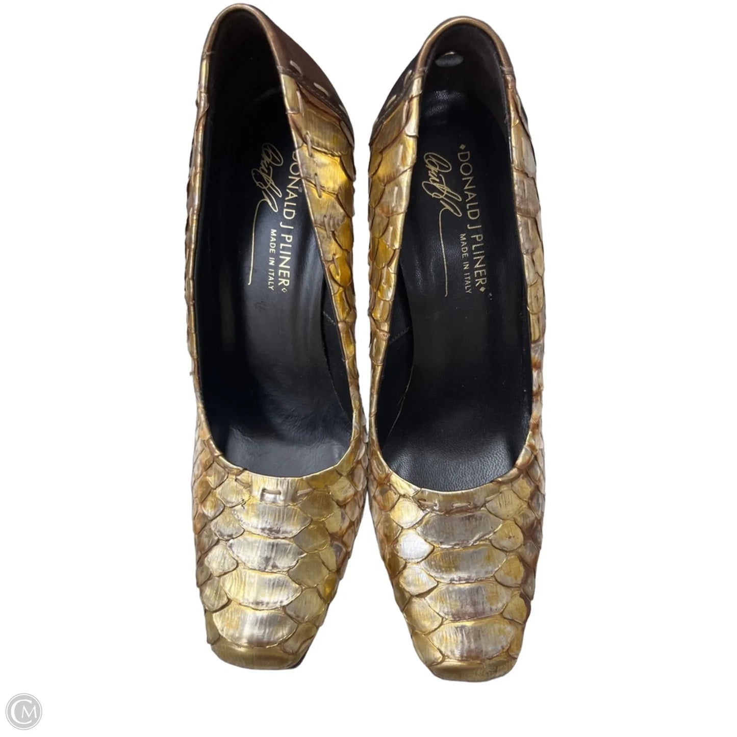 Shoes Heels Stiletto By Donald Pliner In Gold, Size: 7.5