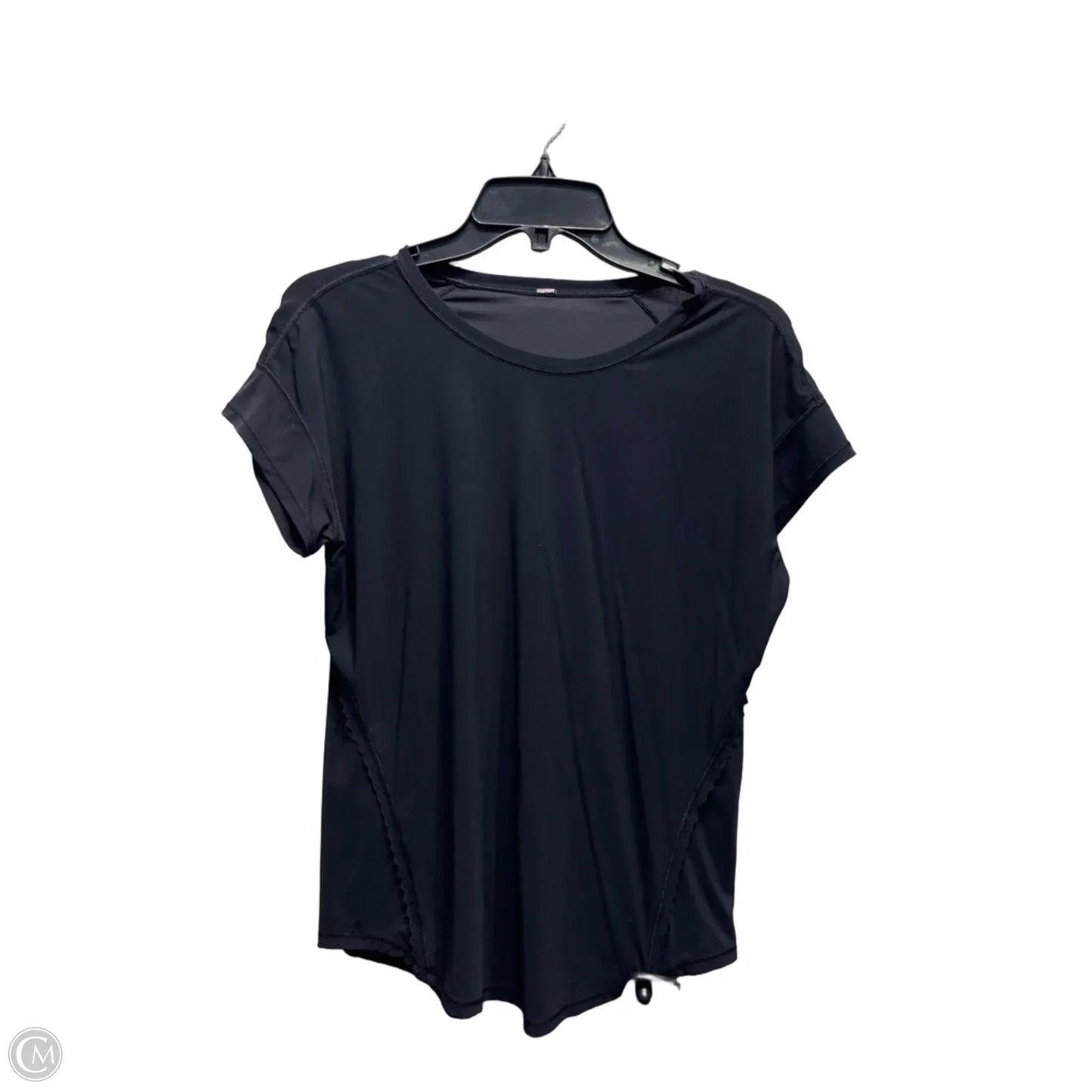 Athletic Top Short Sleeve By Lululemon In Black, Size: M