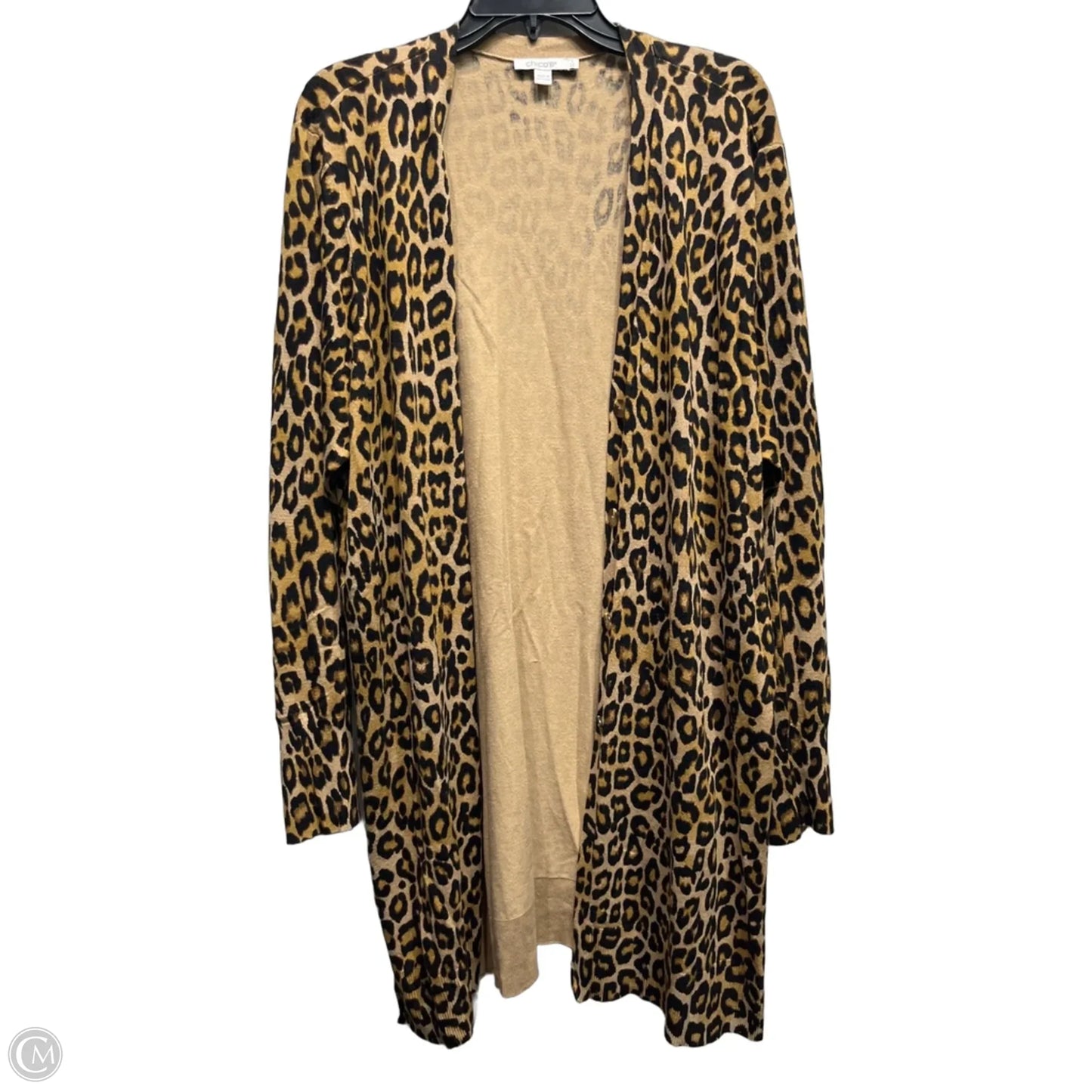 Sweater Cardigan By Chicos In Black & Brown, Size: Xxl