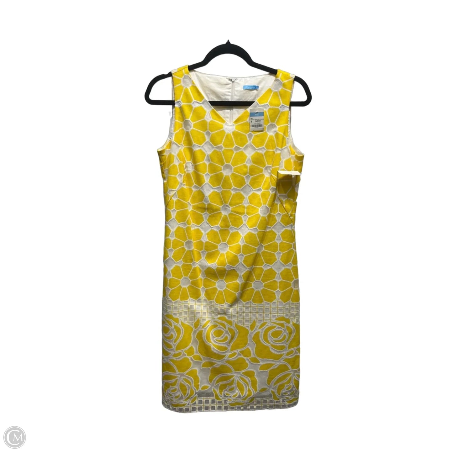 Dress Work By J Mclaughlin In White & Yellow, Size: 4