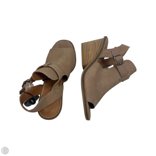Sandals Heels Block By Lucky Brand In Brown, Size: 8