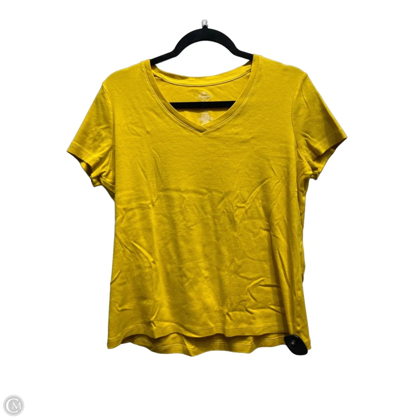 Top Short Sleeve Basic By St Johns Bay In Yellow, Size: Lp