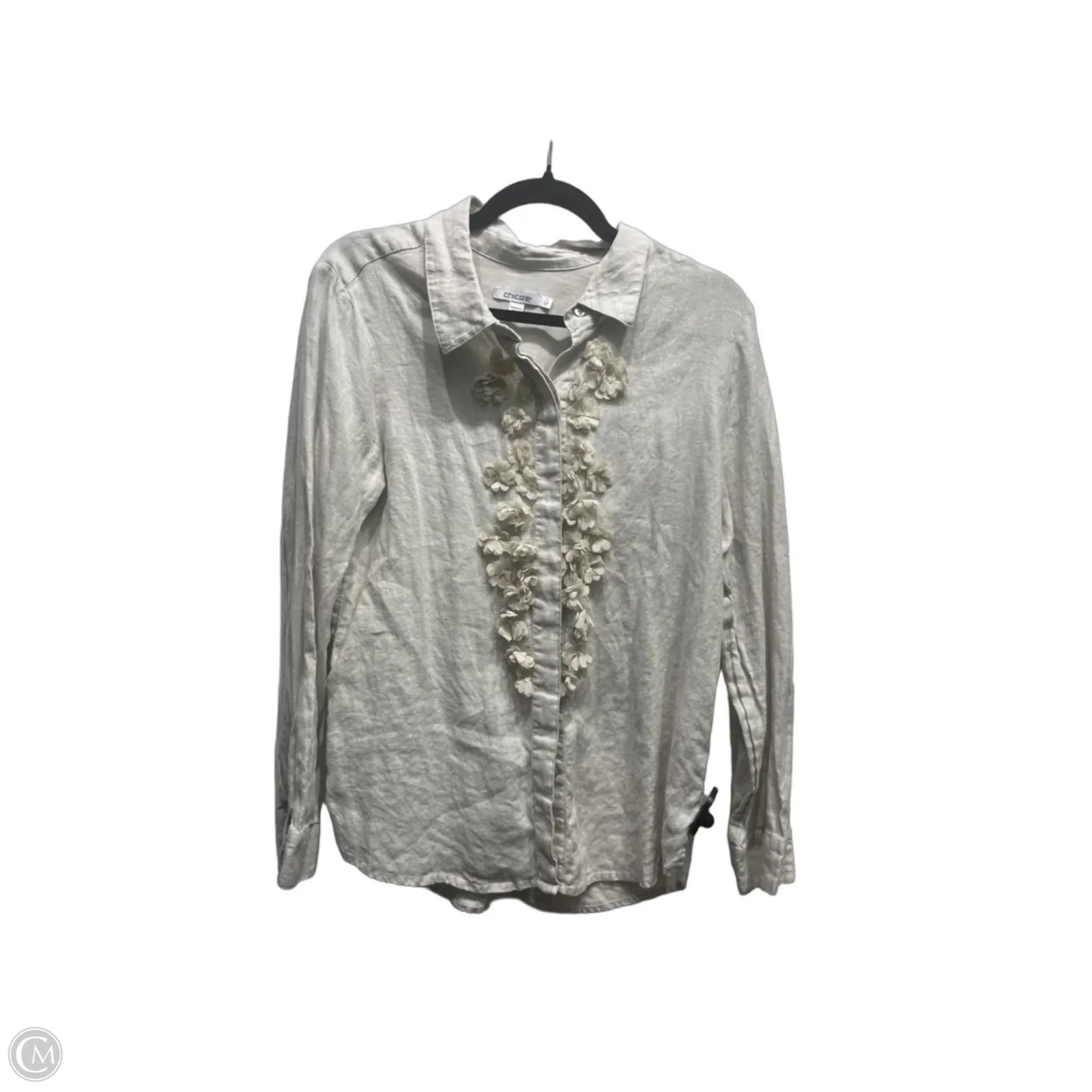 Top Long Sleeve By Chicos In Tan, Size: 8