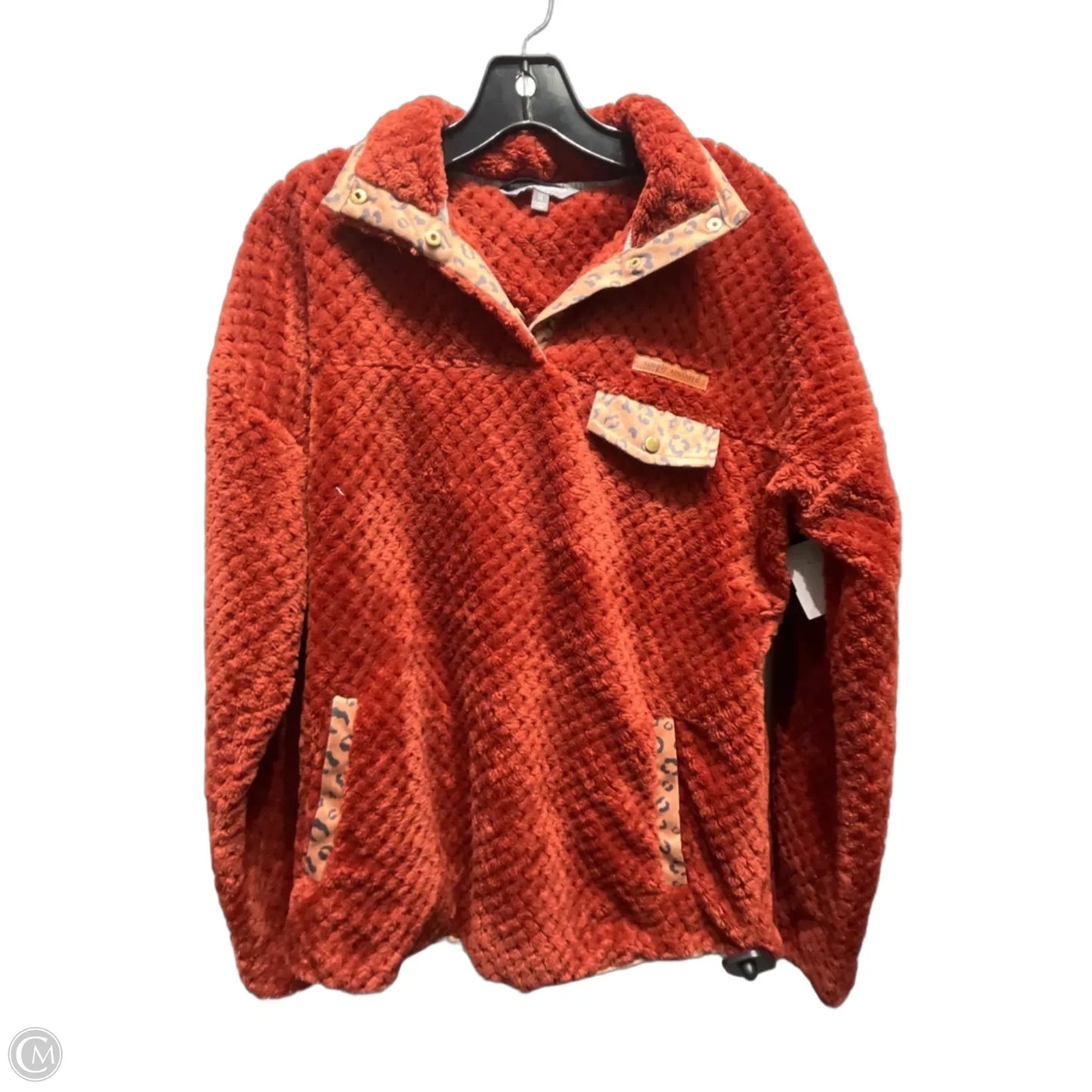 Jacket Fleece By Simply Southern In Orange, Size: M