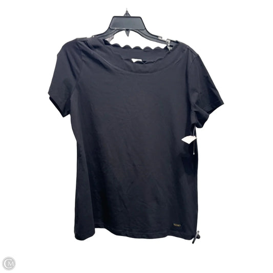 Top Short Sleeve By Anne Klein In Black, Size: L