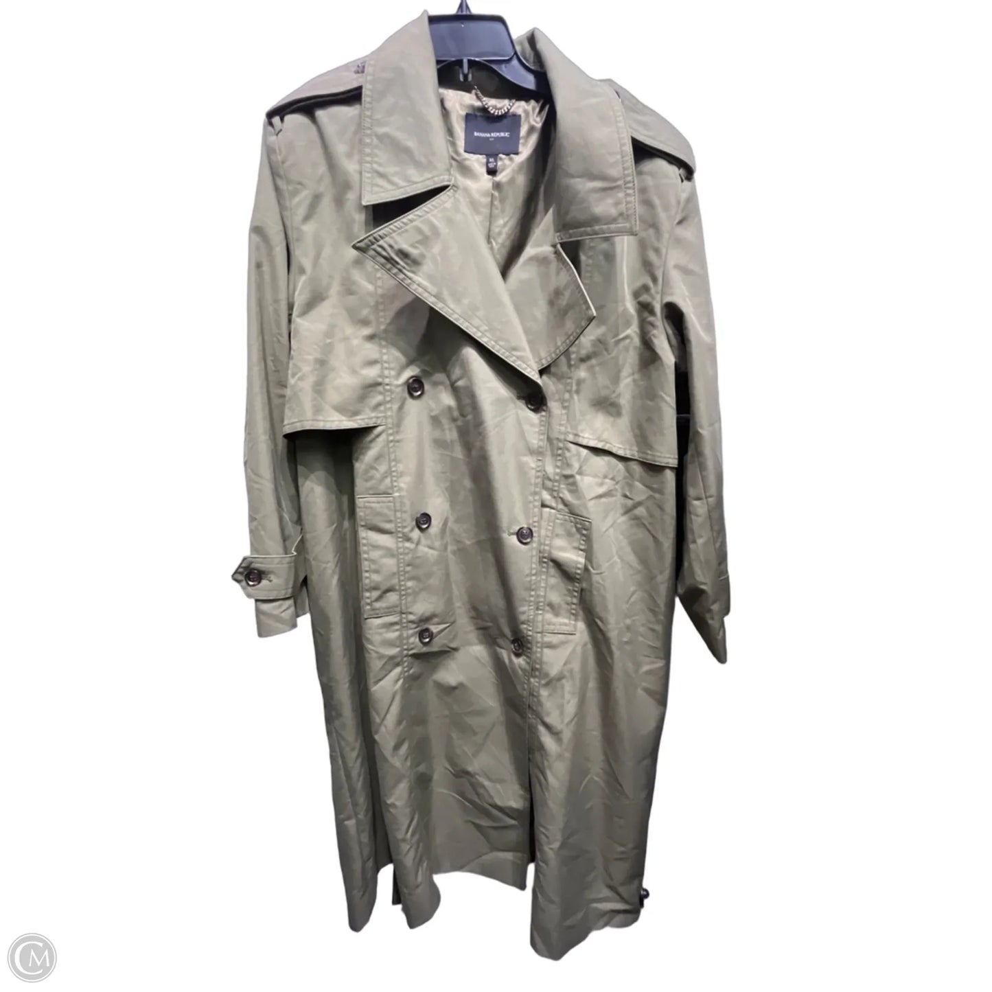 Coat Trench Coat By Banana Republic In Green, Size: Xl