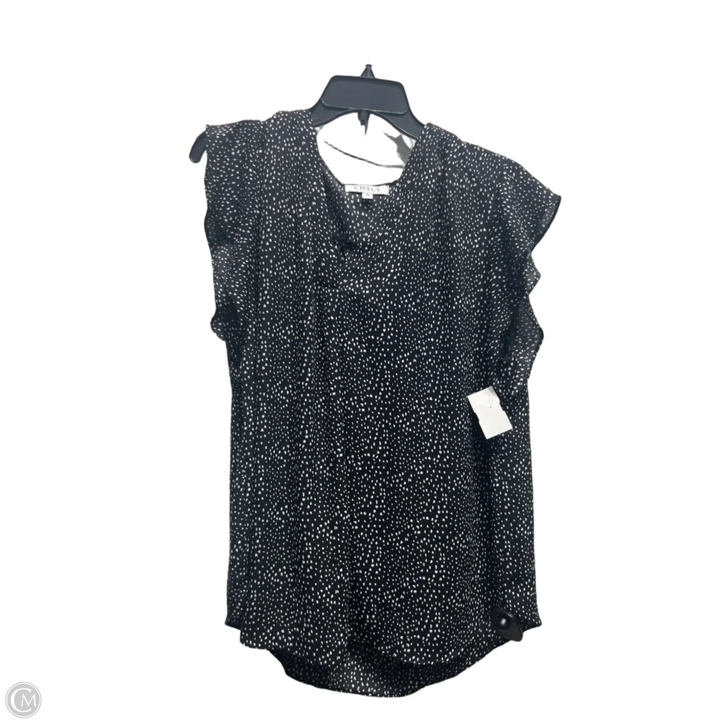 Top Short Sleeve By Chaps In Black & White, Size: Xl