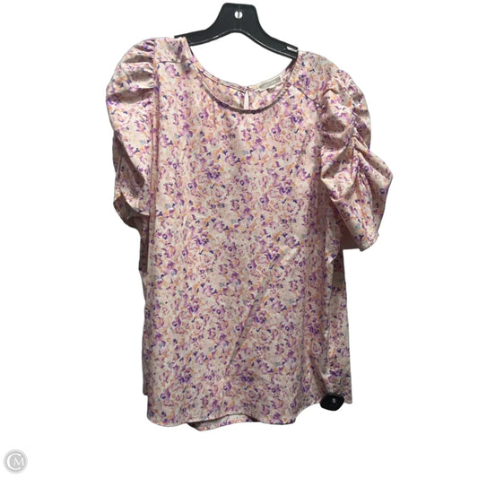 Top Short Sleeve By Pleione In Blue & Purple, Size: Xl