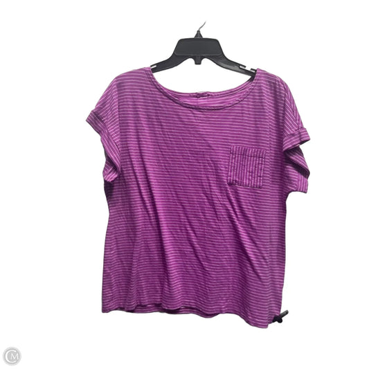 Top Short Sleeve By Talbots In Purple & White, Size: Xl