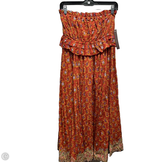 Dress Casual Midi By Anthropologie In Orange & Purple, Size: S