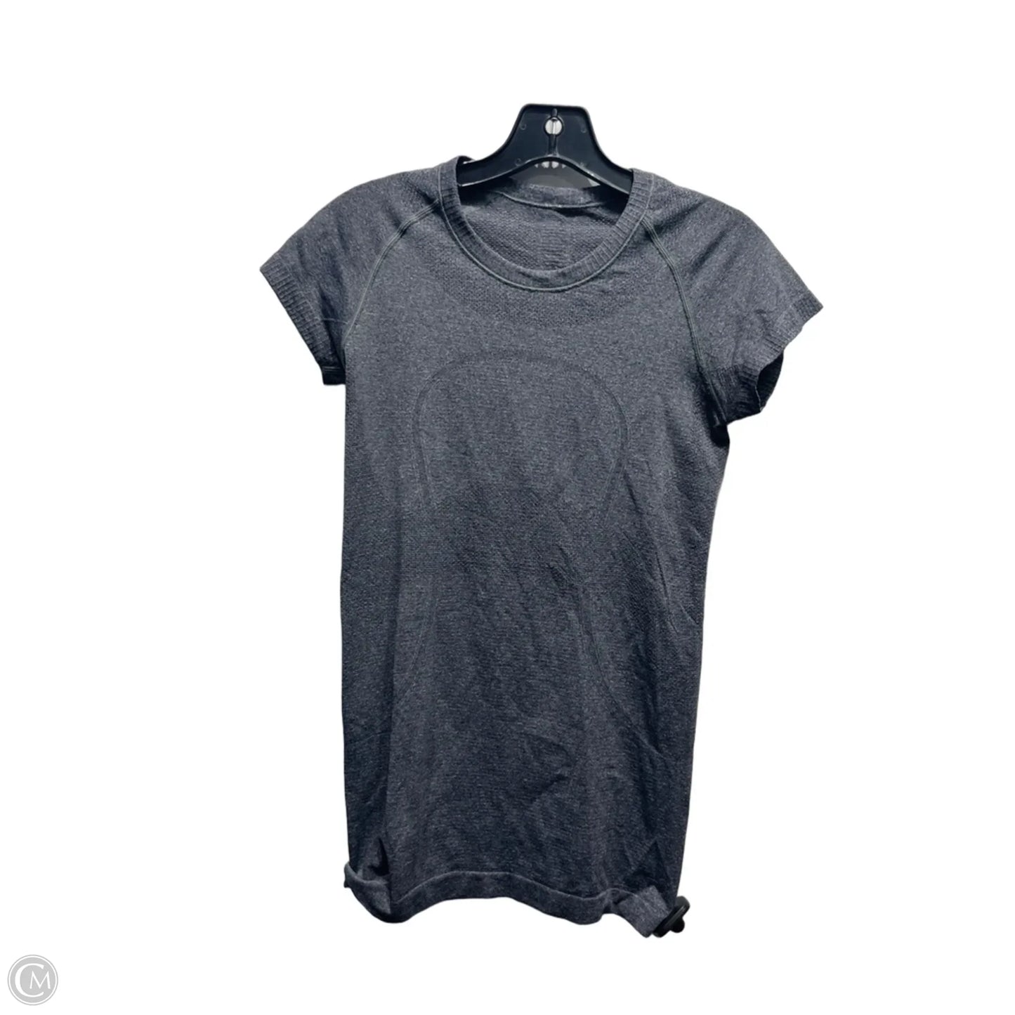 Athletic Top Short Sleeve By Lululemon In Grey, Size: 4