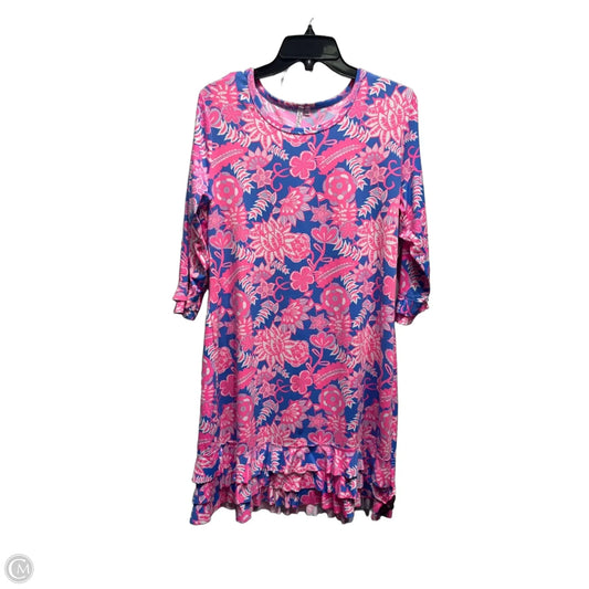 Dress Casual Short By Lulu B In Blue & Pink, Size: L