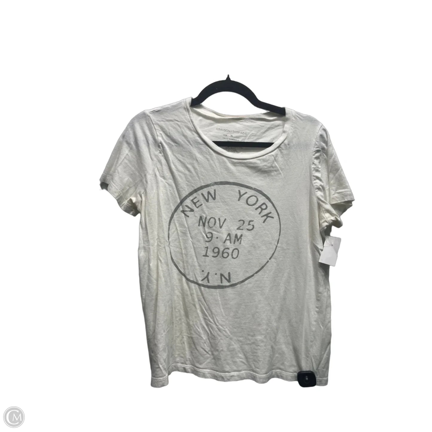 Top Short Sleeve Basic By Grayson Threads In White & Yellow, Size: Xl