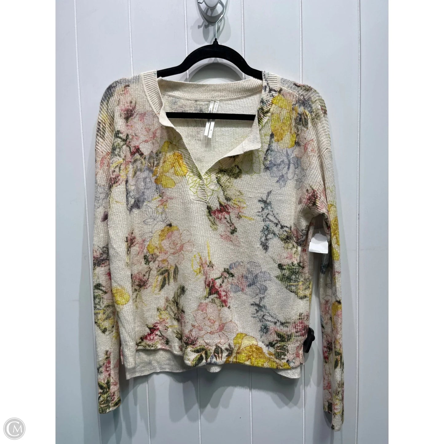 Top Long Sleeve By Anthropologie In Tan & Yellow, Size: Xs