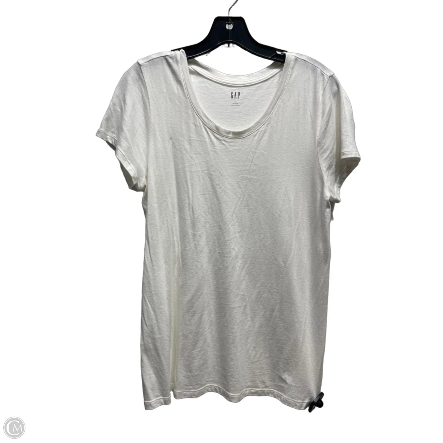 Top Short Sleeve Basic By Gap In White, Size: L