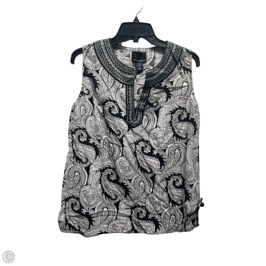Top Sleeveless By Cynthia Rowley In Black & White, Size: Xl