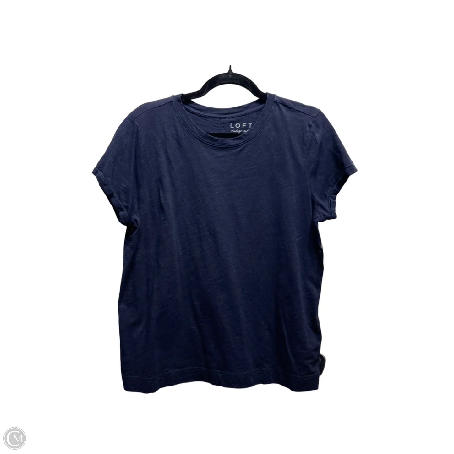 Top Short Sleeve Basic By Loft In Navy, Size: L