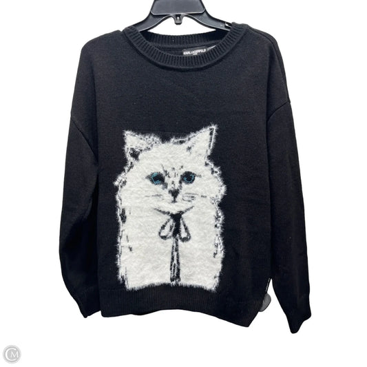 Sweater Designer By Karl Lagerfeld In Black & White, Size: L