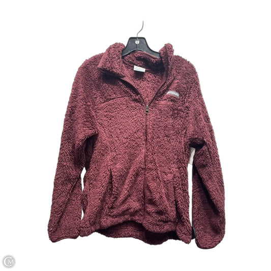 Jacket Fleece By Columbia In Maroon, Size: S