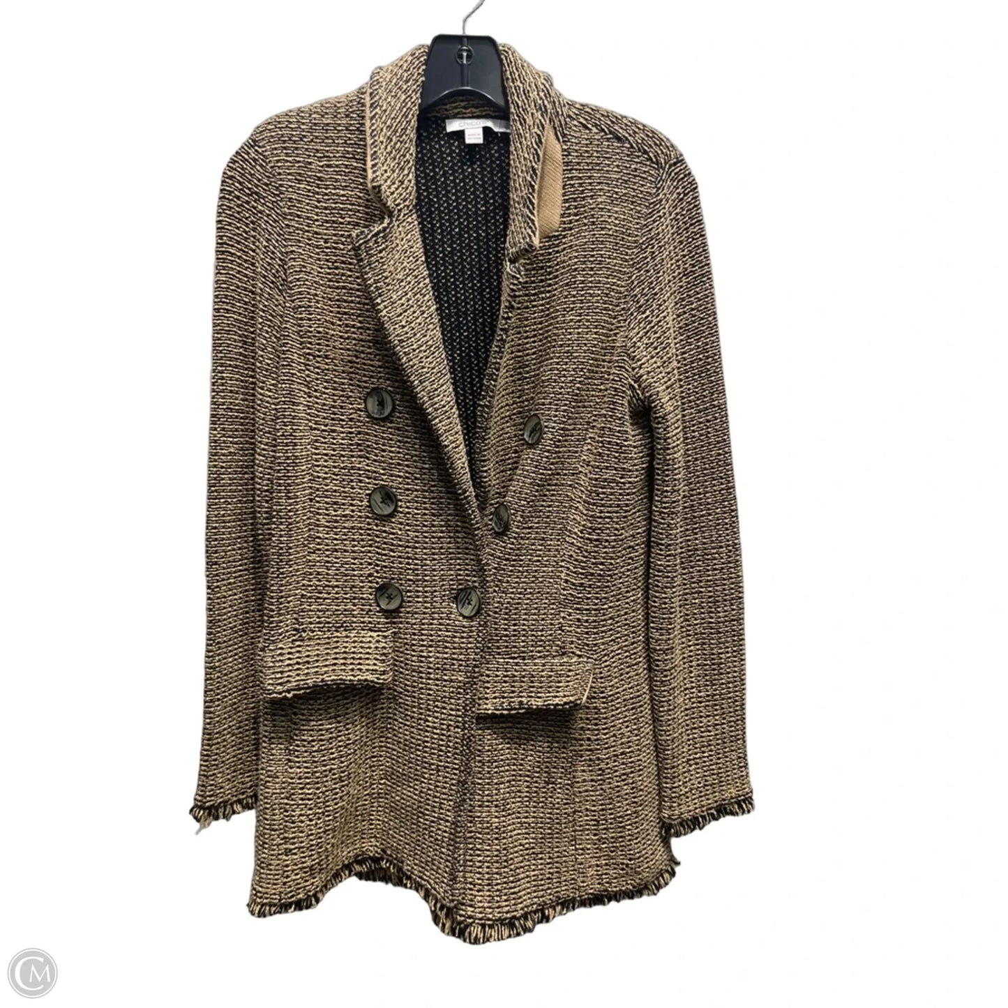 Blazer By Chicos In Black & Tan, Size: S