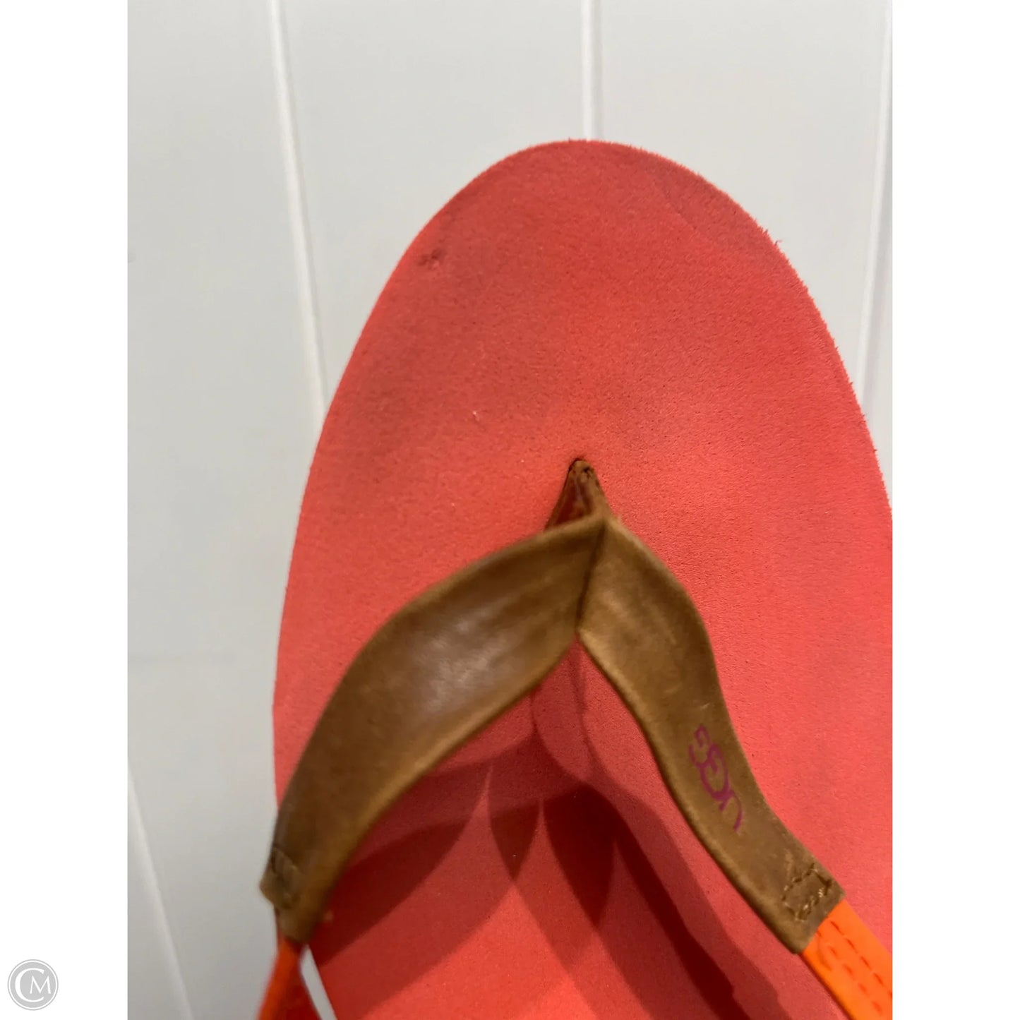Sandals Designer By Ugg In Orange, Size: 9