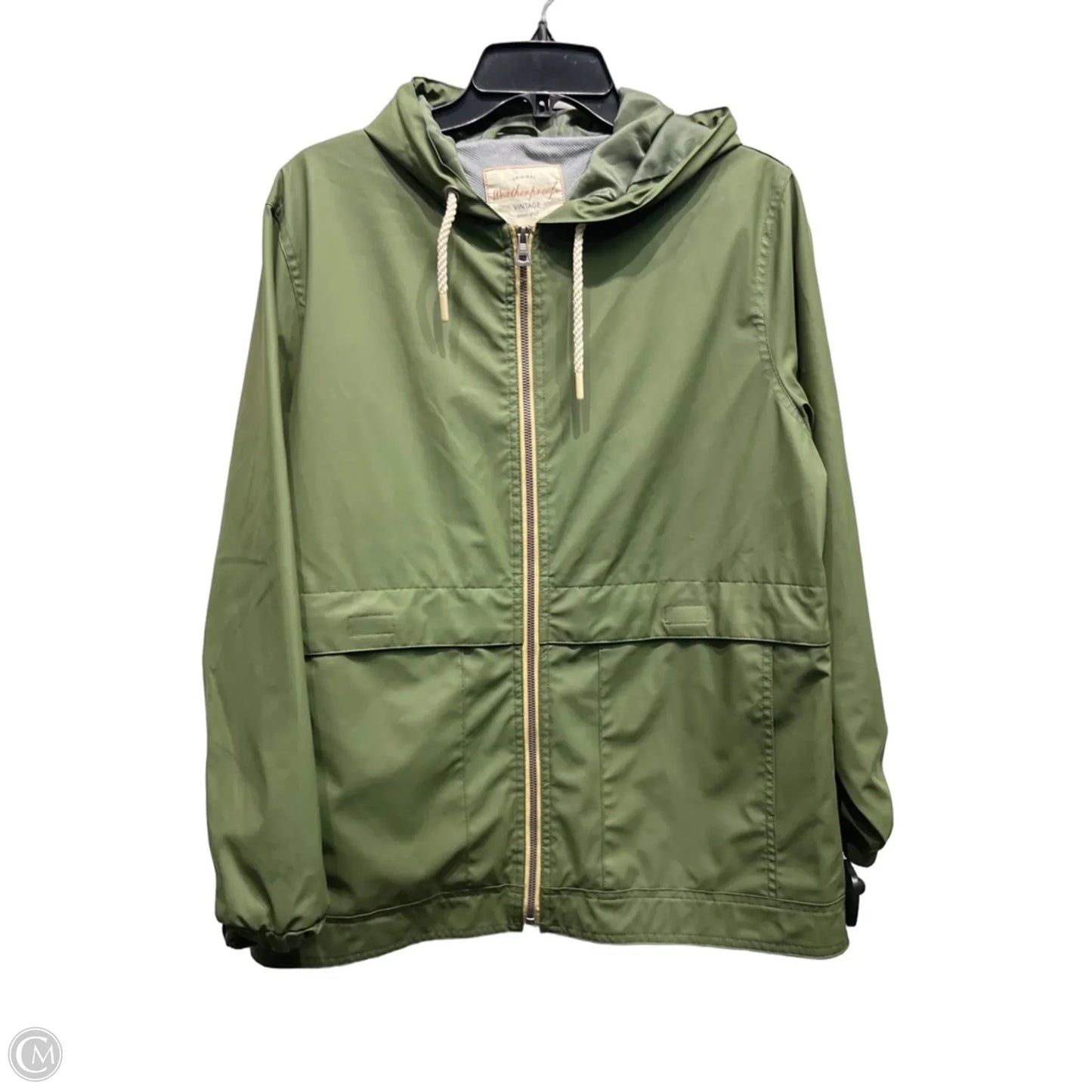 Jacket Windbreaker By Weatherproof In Green, Size: M
