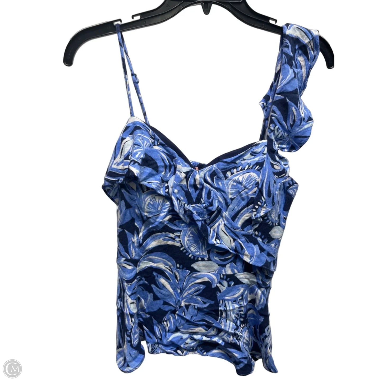 Top Sleeveless Designer By Lilly Pulitzer In Blue & White, Size: 8p