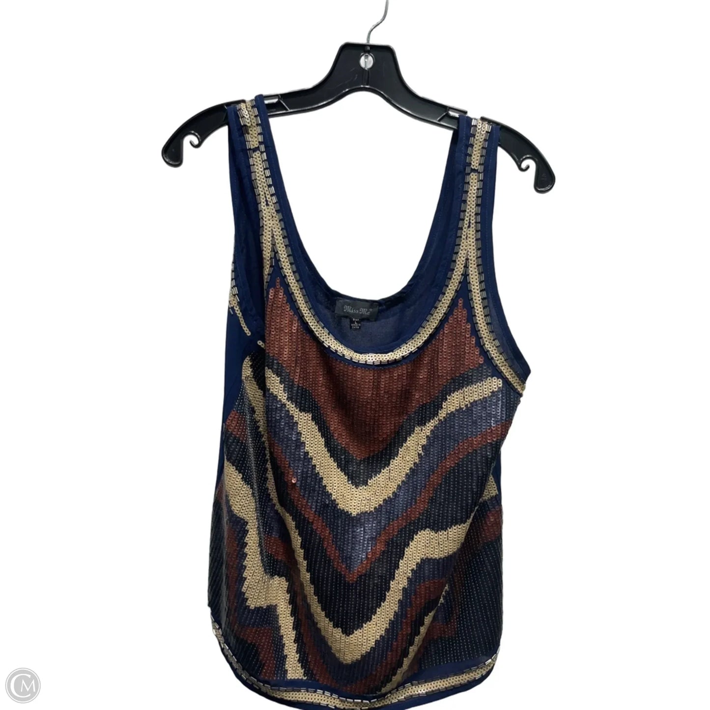 Top Sleeveless By Miss Me In Blue & Brown, Size: L