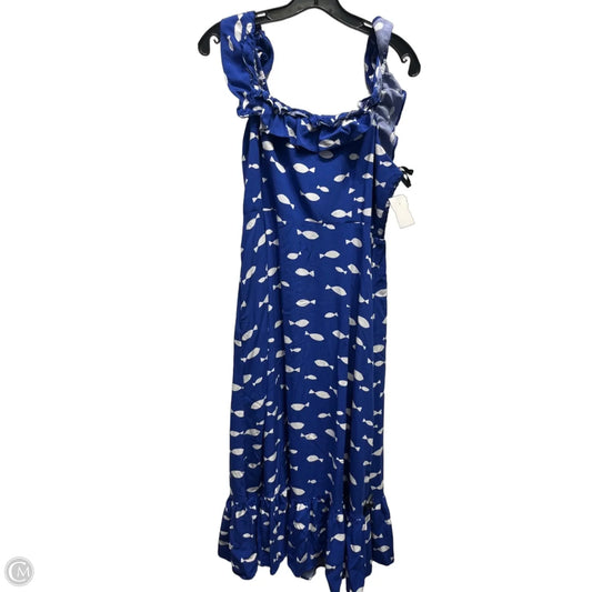 Dress Designer By Kate Spade In Blue & White, Size: M