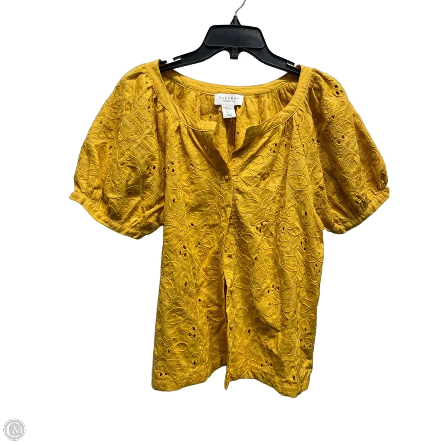 Top Short Sleeve By Calypso St Barth In Yellow, Size: S