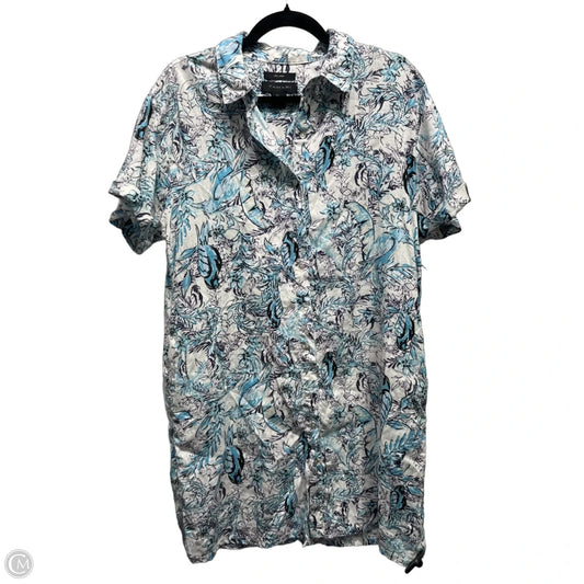 Dress Casual Short By Tahari In Blue & White, Size: L