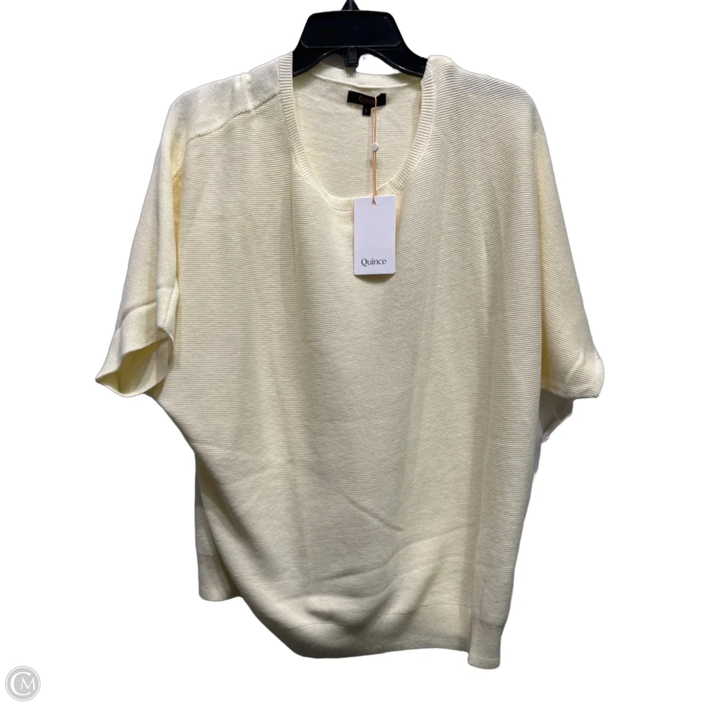 Top Short Sleeve By Quince In Yellow, Size: L