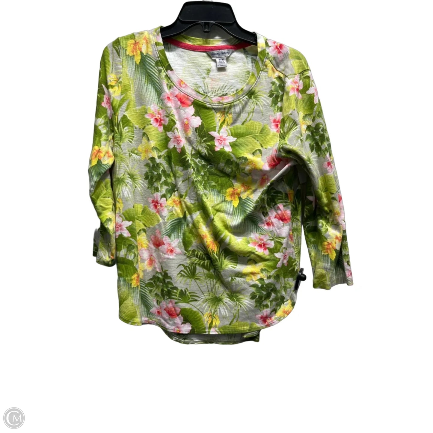 Top Long Sleeve By Tommy Bahama In Green & Yellow, Size: 6
