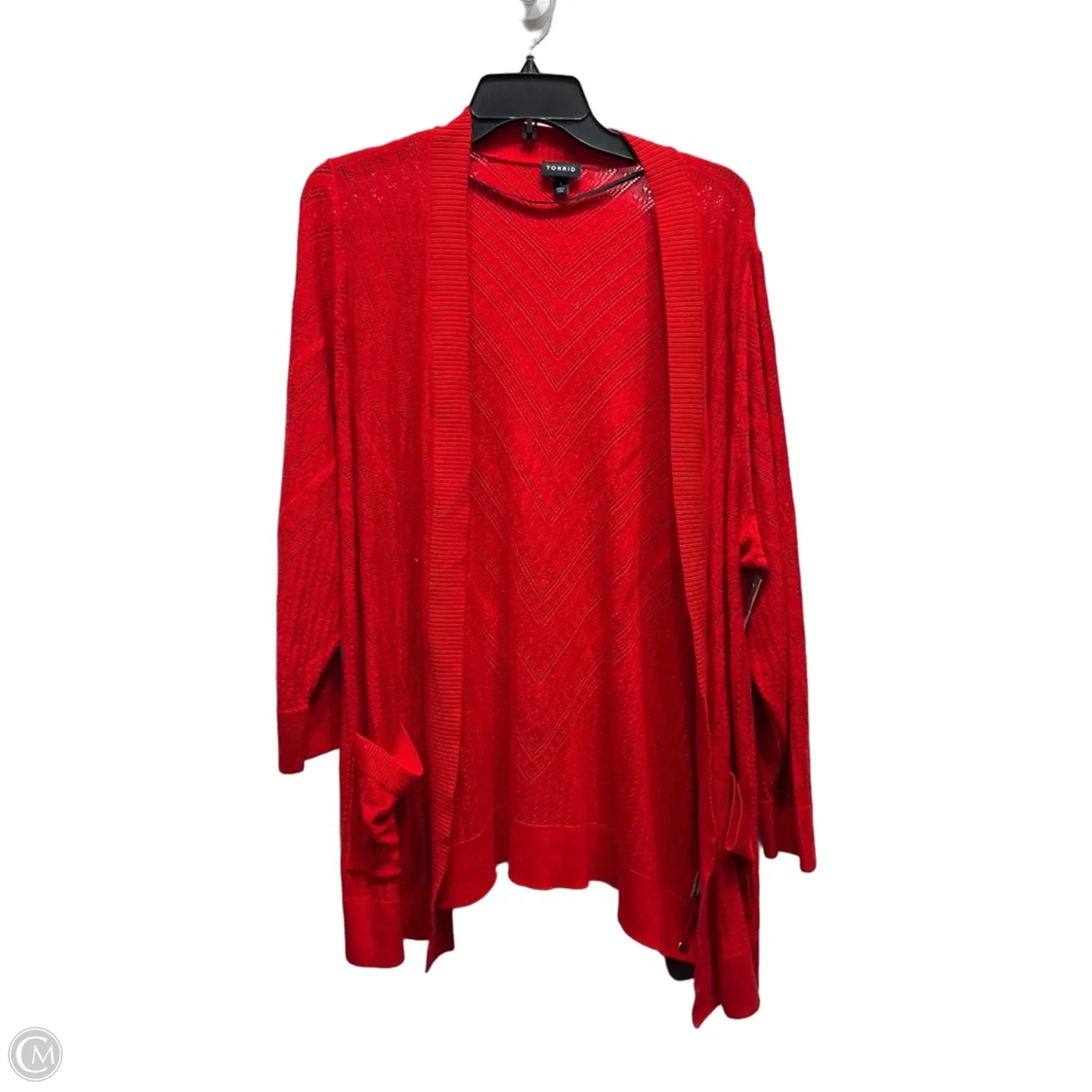Sweater Cardigan By Torrid In Red, Size: 3x