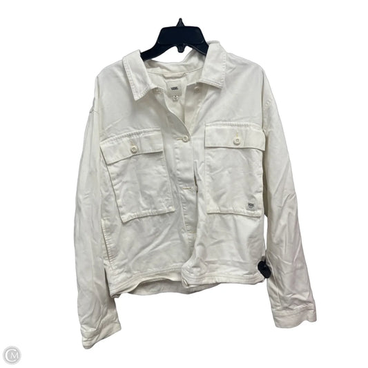 Jacket Shirt By Vans In White Denim, Size: Xl