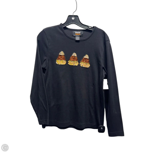 Top Long Sleeve Basic By Designer Originals In Black & Orange, Size: Mp