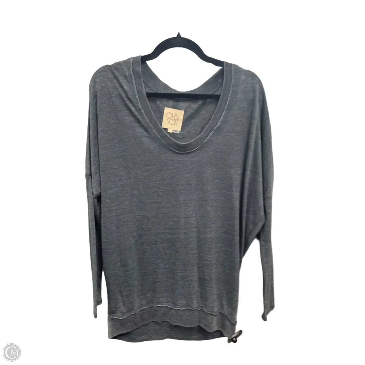 Top Long Sleeve By Chaser In Grey, Size: S