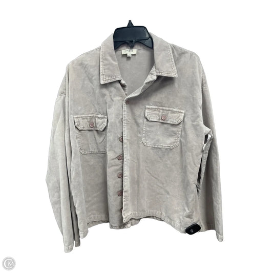 Jacket Shirt By Umgee In Tan, Size: L