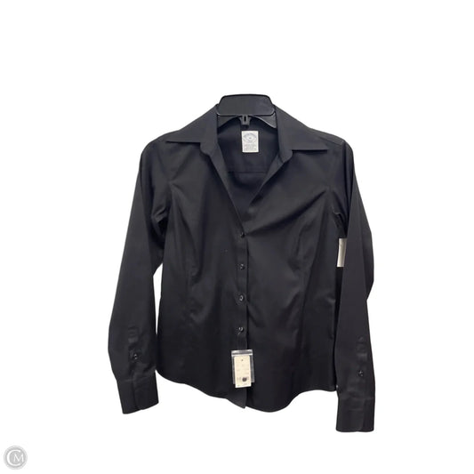 Top Long Sleeve By Brooks Brothers In Black, Size: 0p