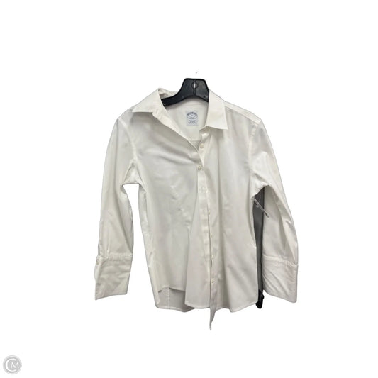 Top Long Sleeve By Brooks Brothers In White, Size: 0p