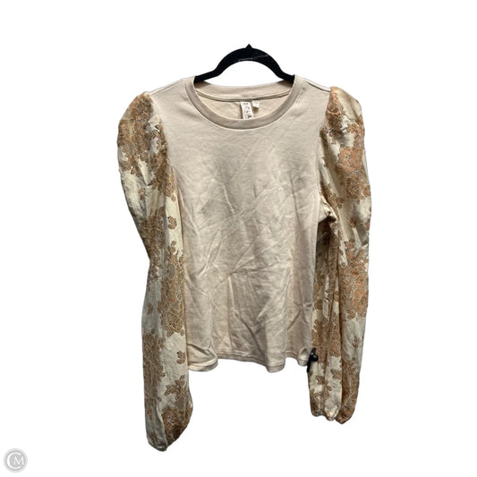 Top Long Sleeve By Dolan Left Coast In Tan, Size: M