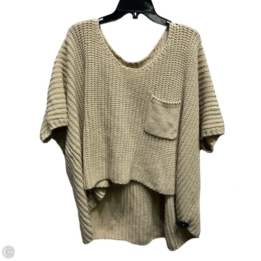 Sweater Short Sleeve By Pol In Brown, Size: L