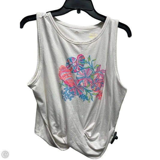 Top Sleeveless Designer By Lilly Pulitzer In Blue & White, Size: Xl