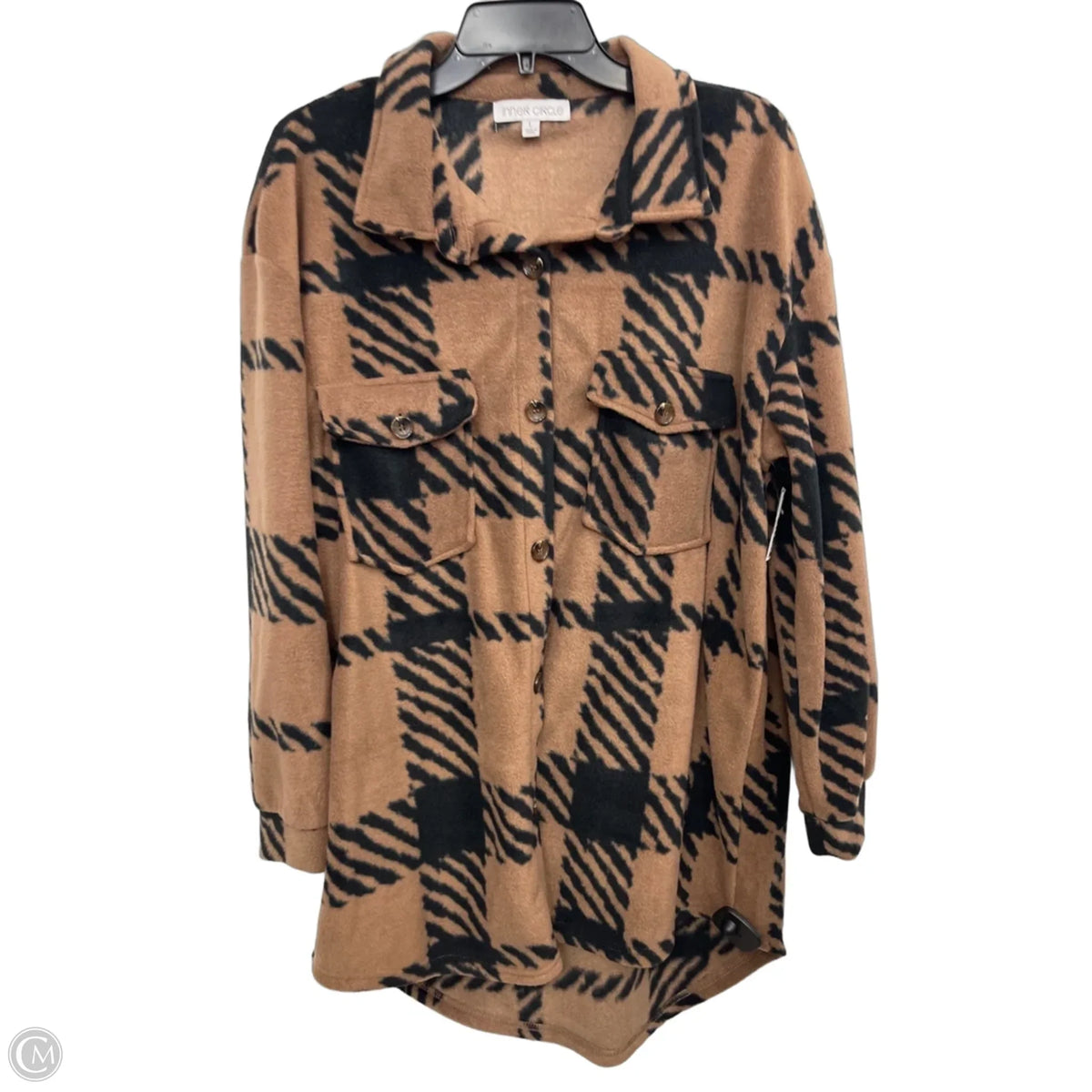Jacket Shirt By inner circle In Black & Brown, Size: L