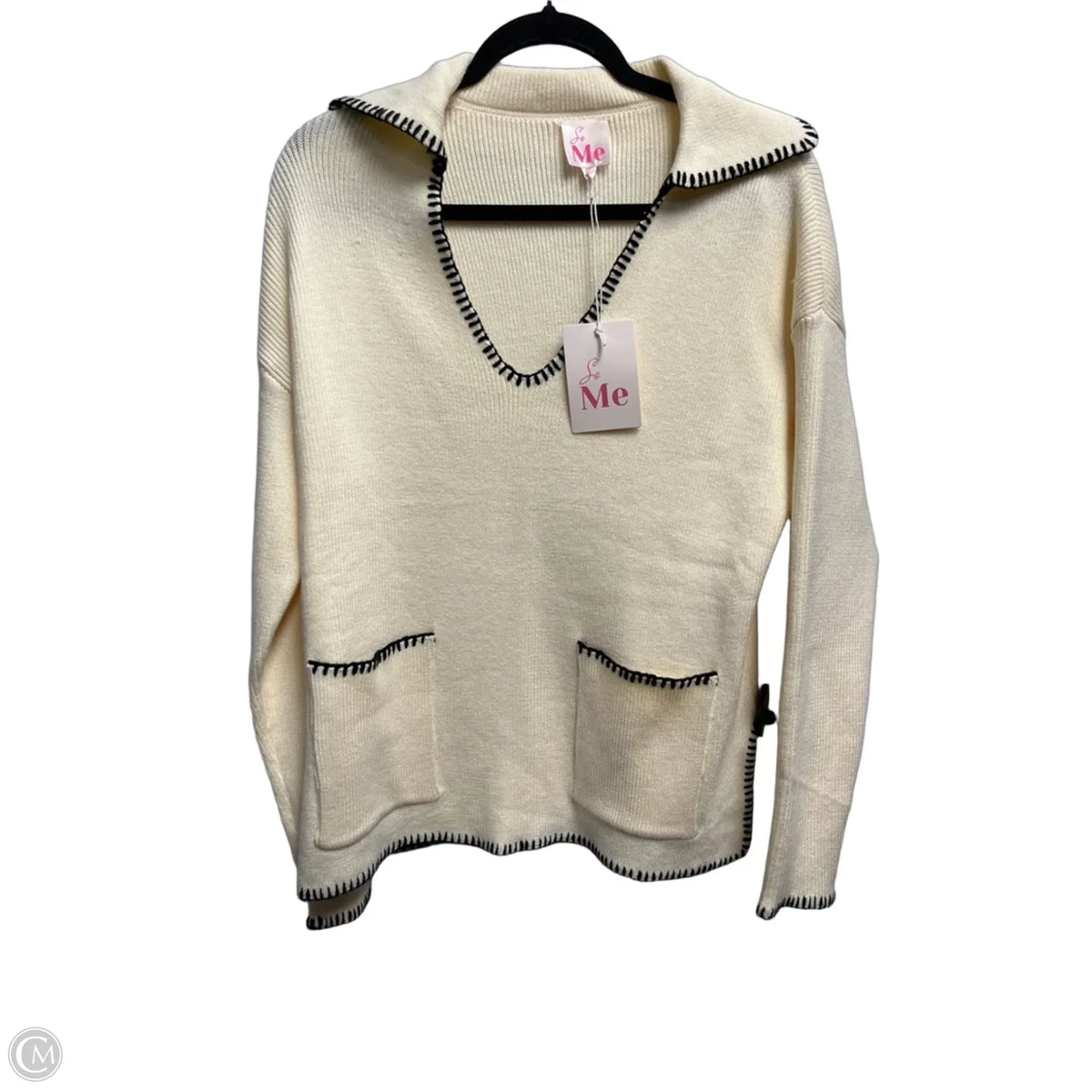 Sweater By So Me In Black & Tan, Size: S