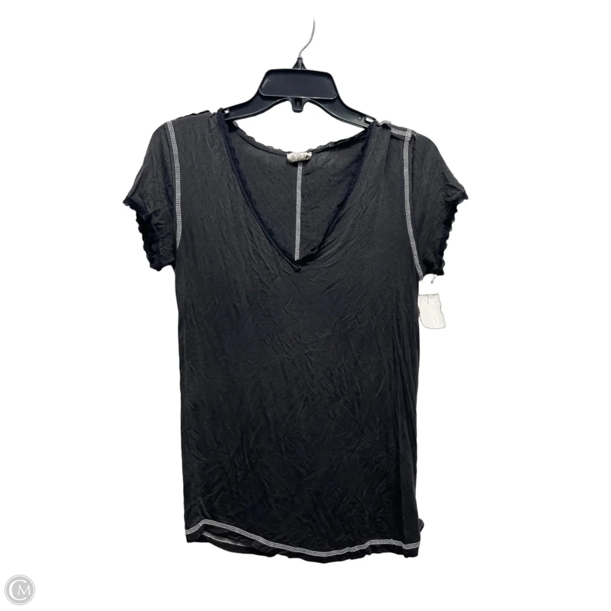 Top Short Sleeve By Pol In Black & White, Size: S