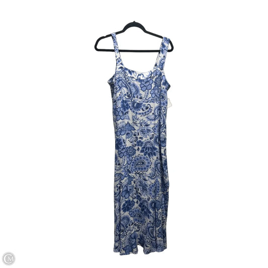 Dress Casual Maxi By Vince Camuto In Blue & White, Size: Xlp