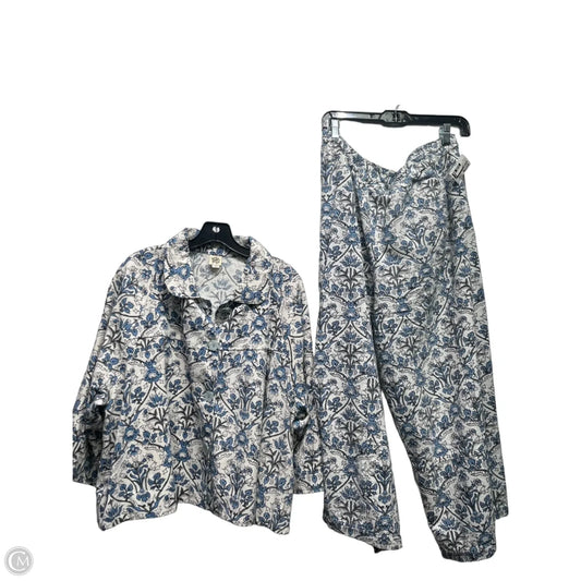Pants Set 2pc By Ivy Jane In Blue & White, Size: Xl