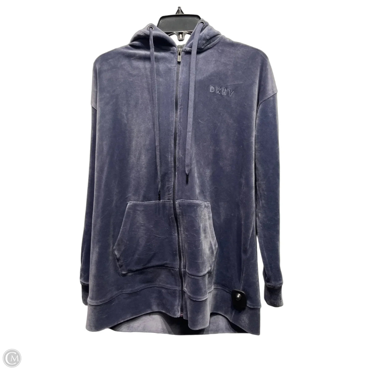 Jacket Fleece By Dkny In Blue, Size: M