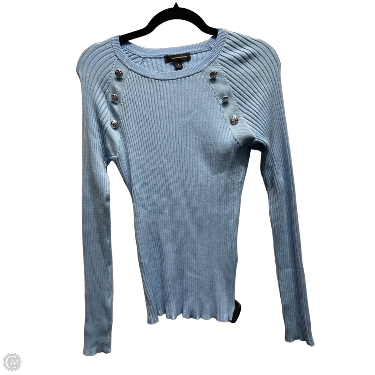 Top Long Sleeve By Inc In Blue, Size: M